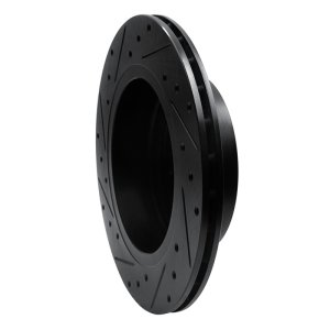 Jaguar XJR Brake Rotor - Rear Right - R1 Concepts - Drilled & Slotted - Black - `95-`06